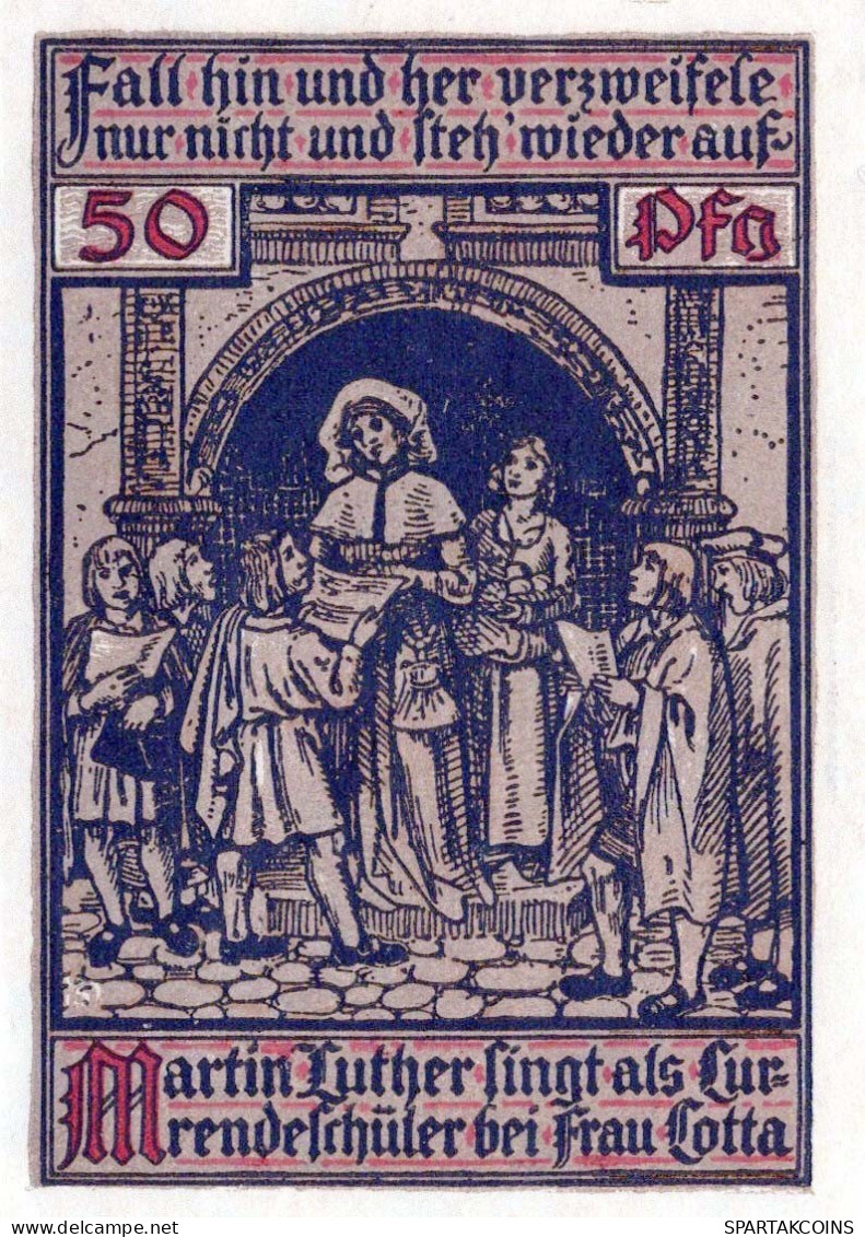 50 PFENNIG 1921 Stadt EISENACH Thuringia UNC DEUTSCHLAND Notgeld Banknote #PC408 - [11] Local Banknote Issues