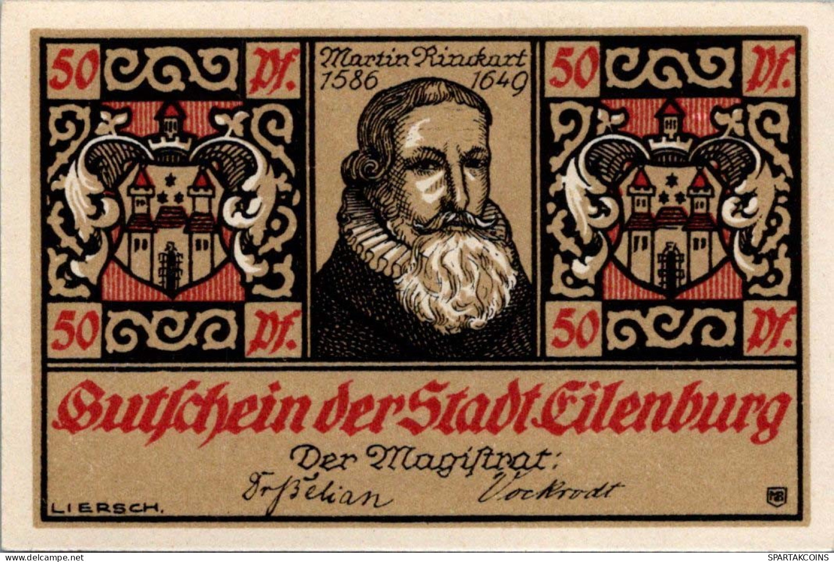 50 PFENNIG 1921 Stadt EILENBURG Saxony UNC DEUTSCHLAND Notgeld Banknote #PB081 - [11] Local Banknote Issues