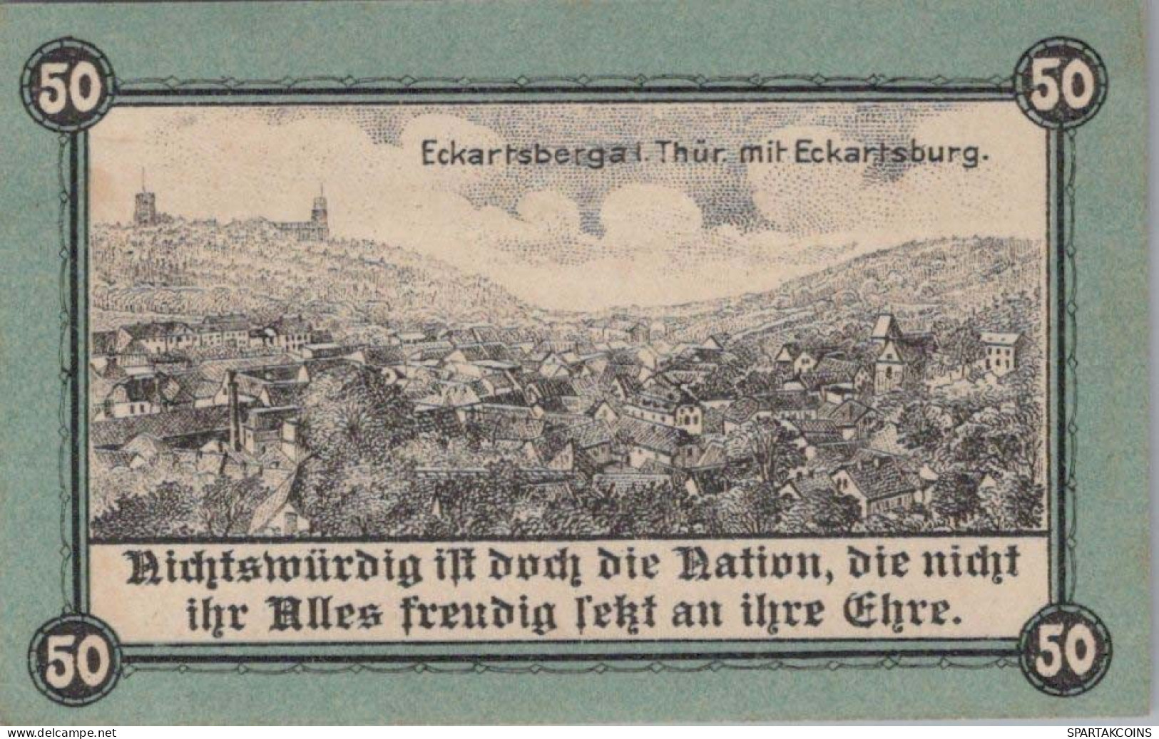 50 PFENNIG 1921 Stadt ECKARTSBERGA Saxony UNC DEUTSCHLAND Notgeld #PA504 - [11] Local Banknote Issues