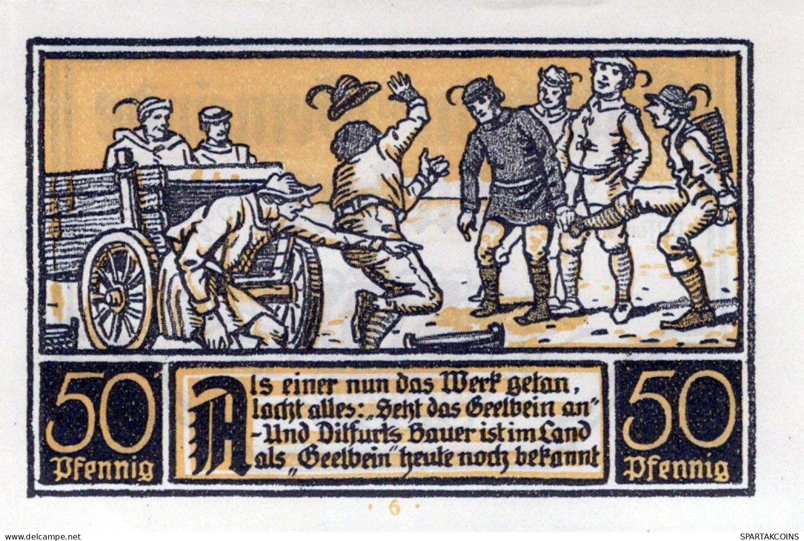 50 PFENNIG 1921 Stadt DITFURT Saxony UNC DEUTSCHLAND Notgeld Banknote #PA472 - [11] Local Banknote Issues