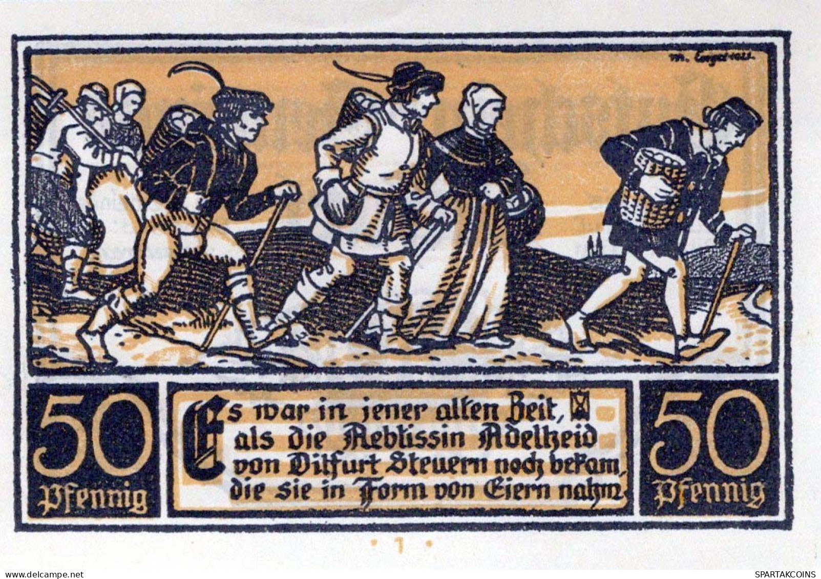 50 PFENNIG 1921 Stadt DITFURT Saxony UNC DEUTSCHLAND Notgeld Banknote #PA471 - [11] Lokale Uitgaven
