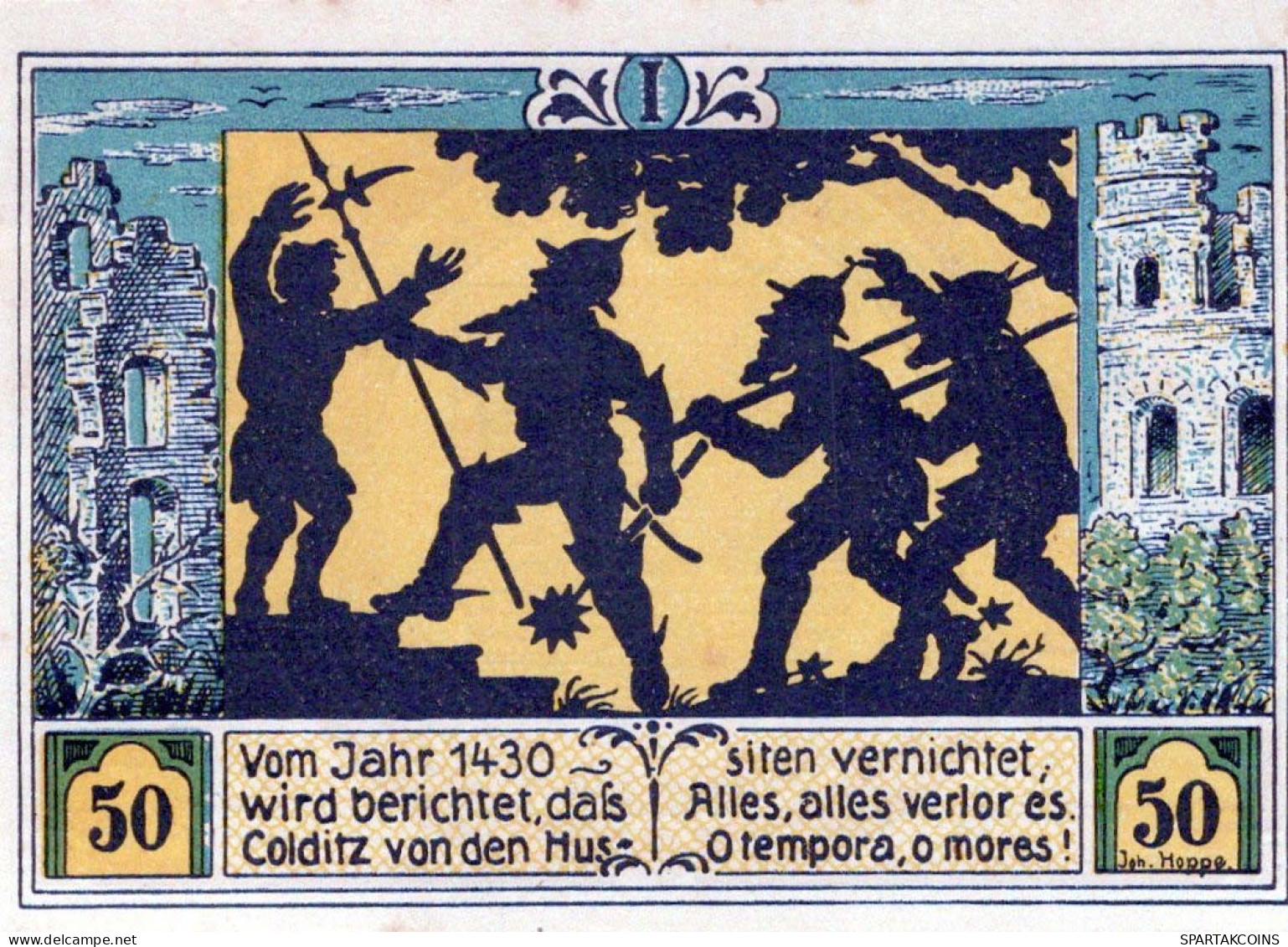 50 PFENNIG 1921 Stadt COLDITZ Saxony UNC DEUTSCHLAND Notgeld Banknote #PA402 - Lokale Ausgaben