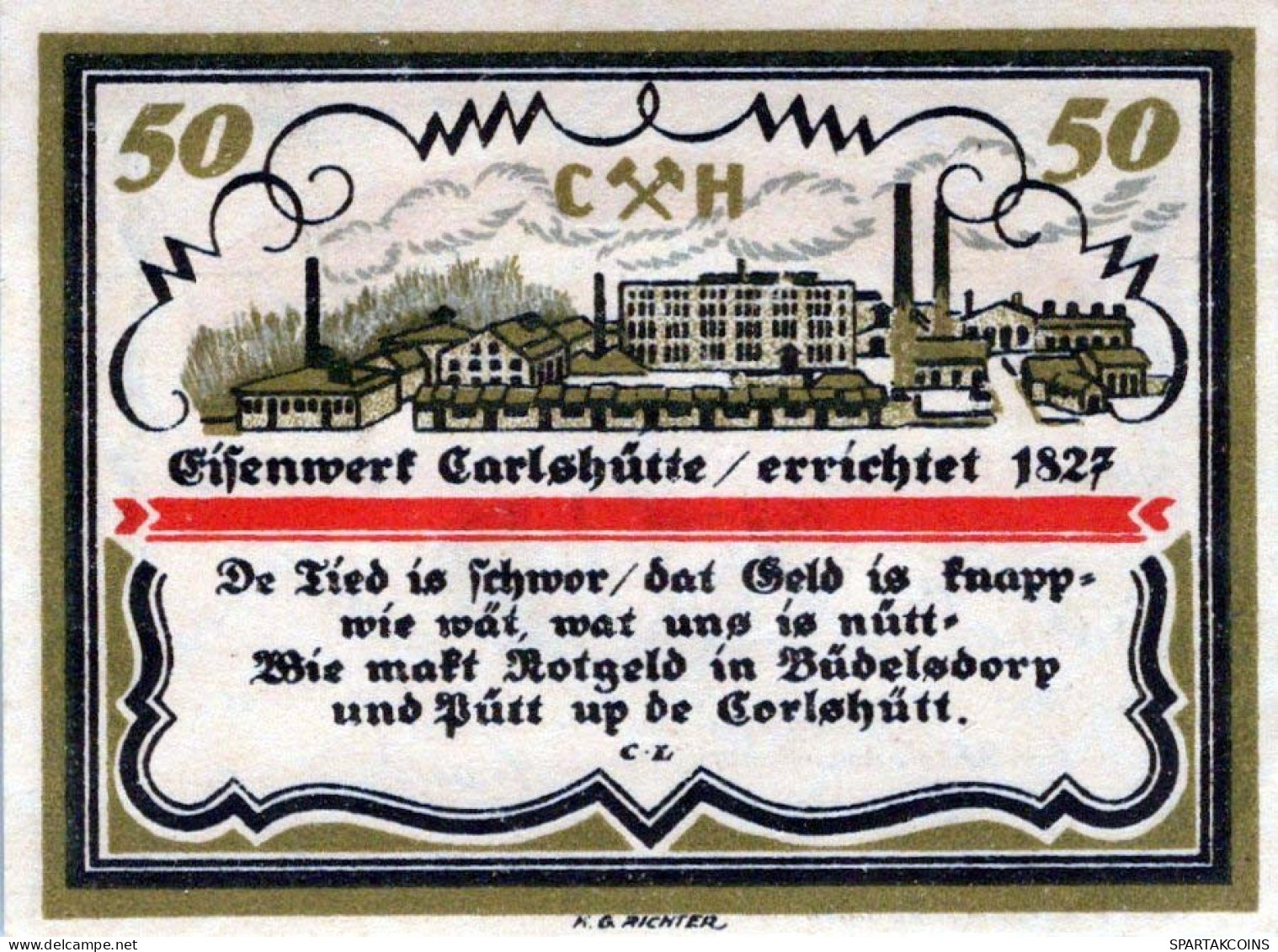 50 PFENNIG 1921 Stadt BÜDELSDORF Schleswig-Holstein UNC DEUTSCHLAND #PA318 - [11] Lokale Uitgaven