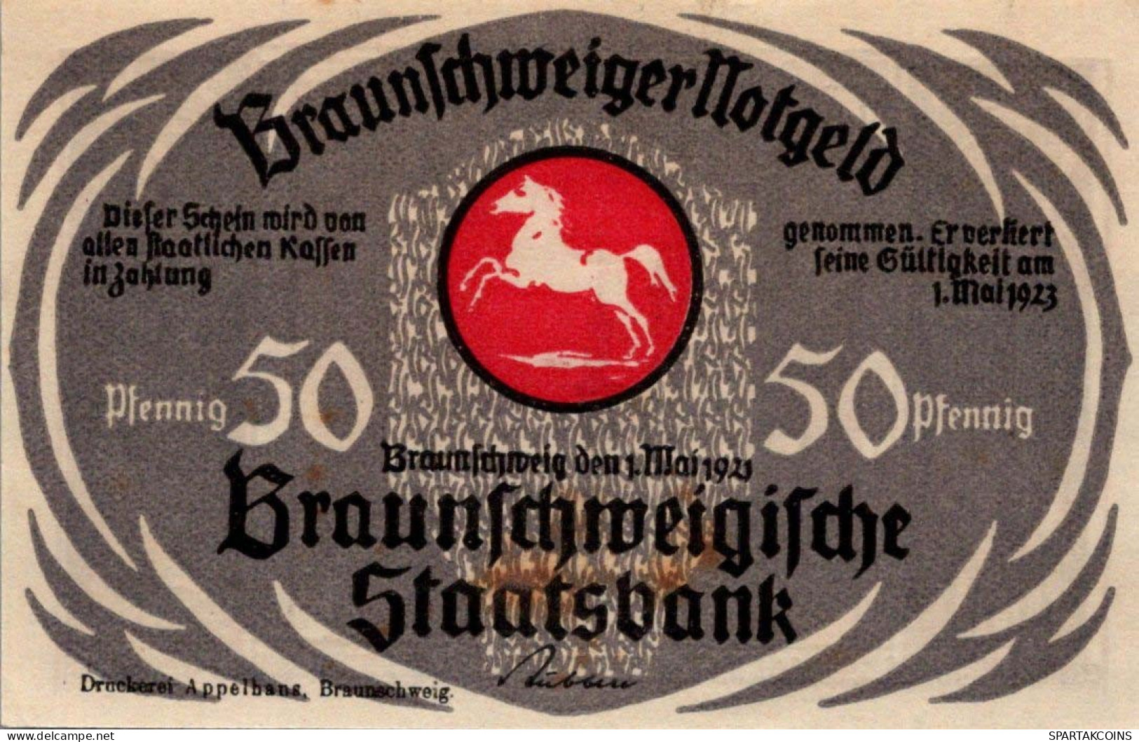 50 PFENNIG 1921 Stadt BRUNSWICK Brunswick UNC DEUTSCHLAND Notgeld #PA280 - [11] Emissions Locales