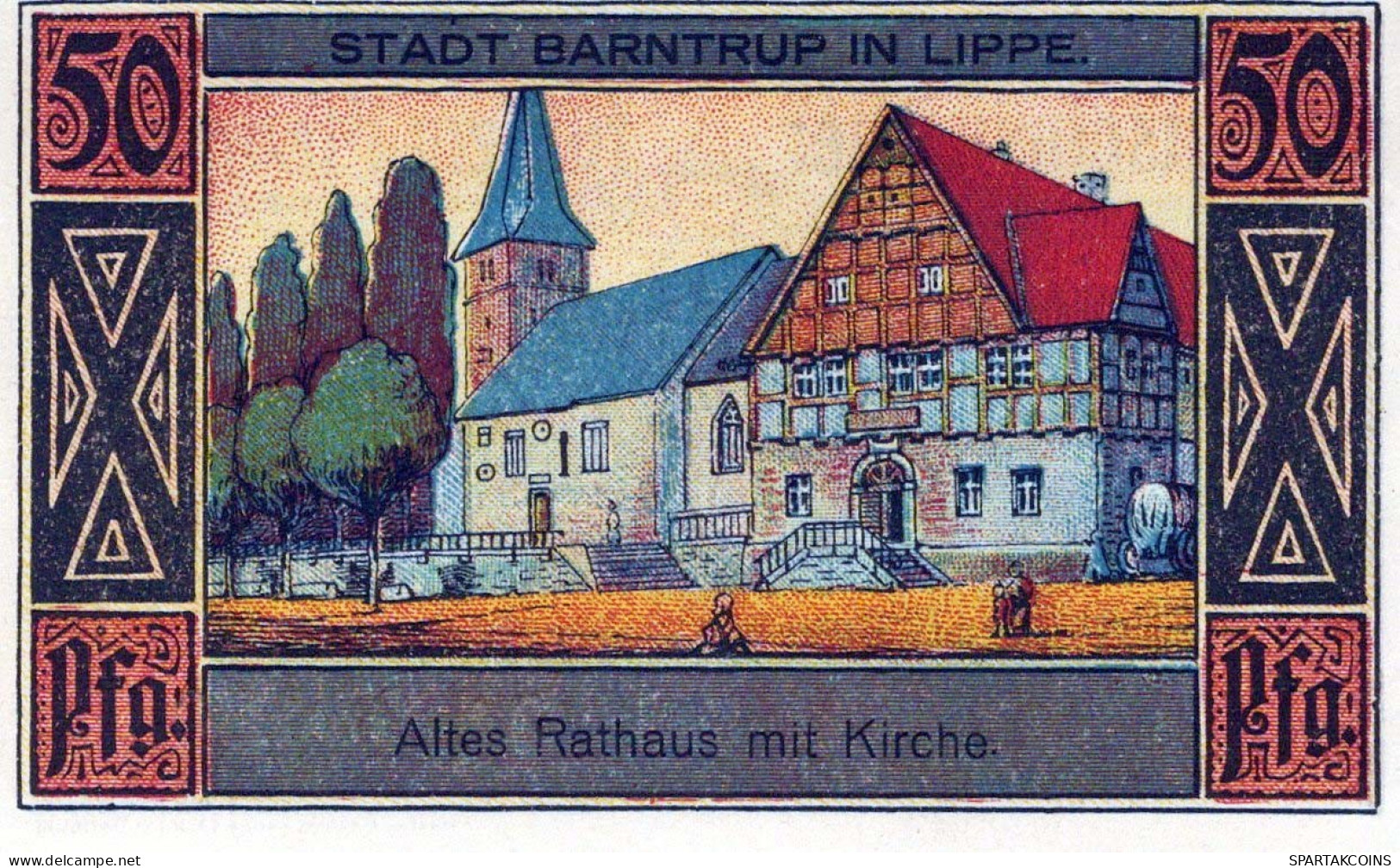 50 PFENNIG 1921 Stadt BARNTRUP Lippe UNC DEUTSCHLAND Notgeld Banknote #PA133 - [11] Local Banknote Issues