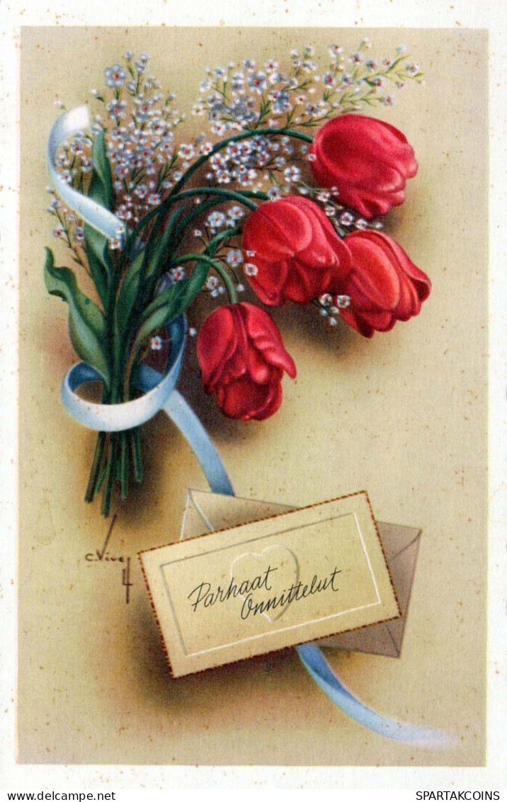 FLOWERS Vintage Postcard CPSMPF #PKG077.GB - Fleurs