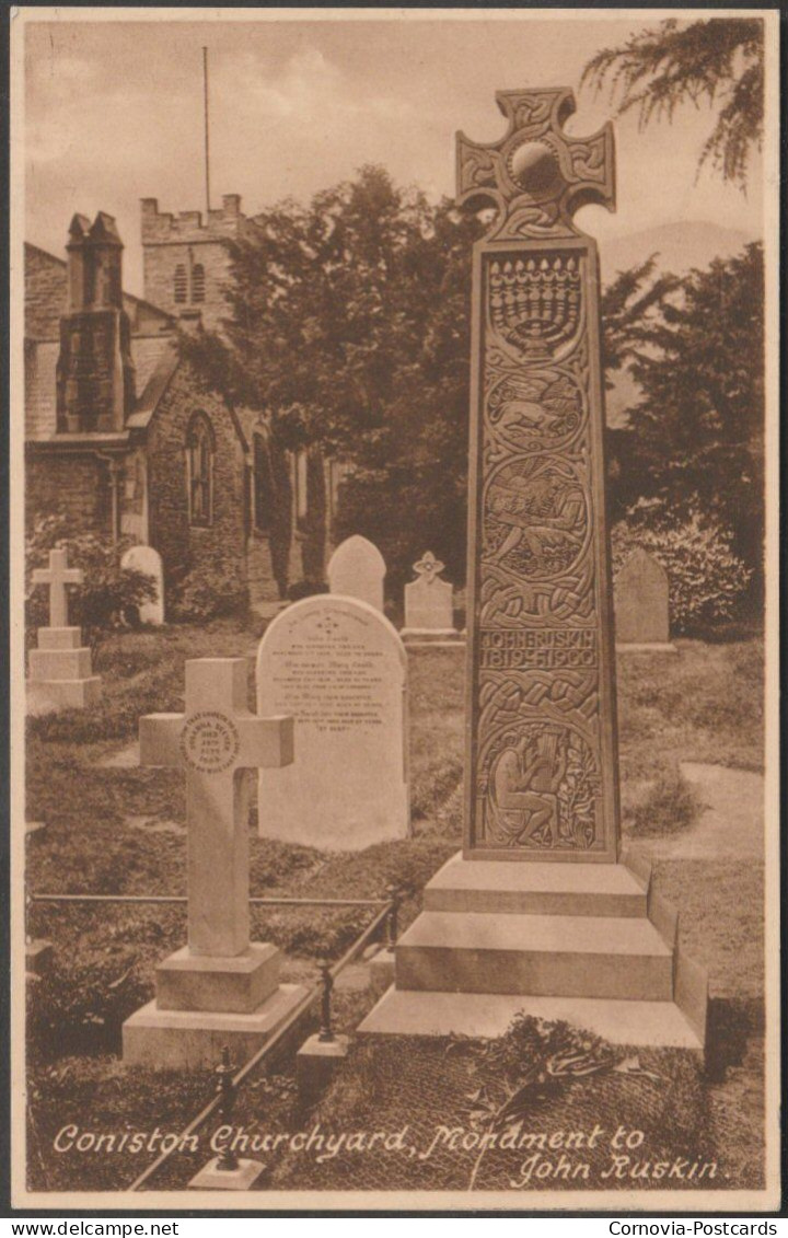 Monument To John Ruskin, Coniston Churchyard, Lancashire, C.1920 - Frith's Postcard - Other & Unclassified