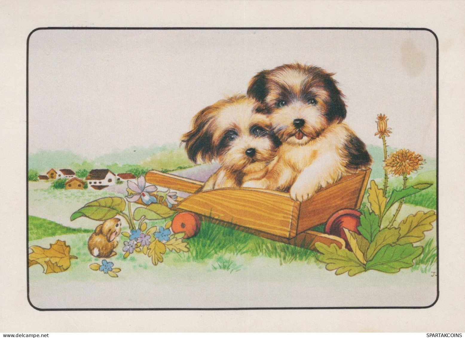 CHIEN Animaux Vintage Carte Postale CPSM #PAN661.FR - Cani