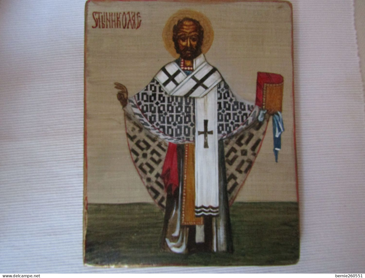 Ancienne Et Véritable Icône Russe De Saint Nicholas - Art Religieux