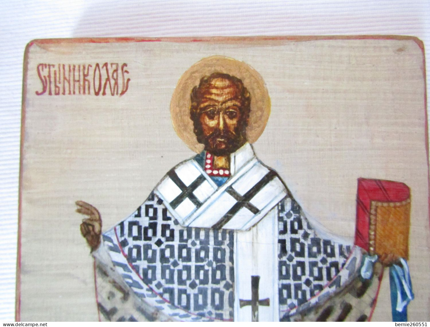 Ancienne Et Véritable Icône Russe De Saint Nicholas - Arte Religiosa