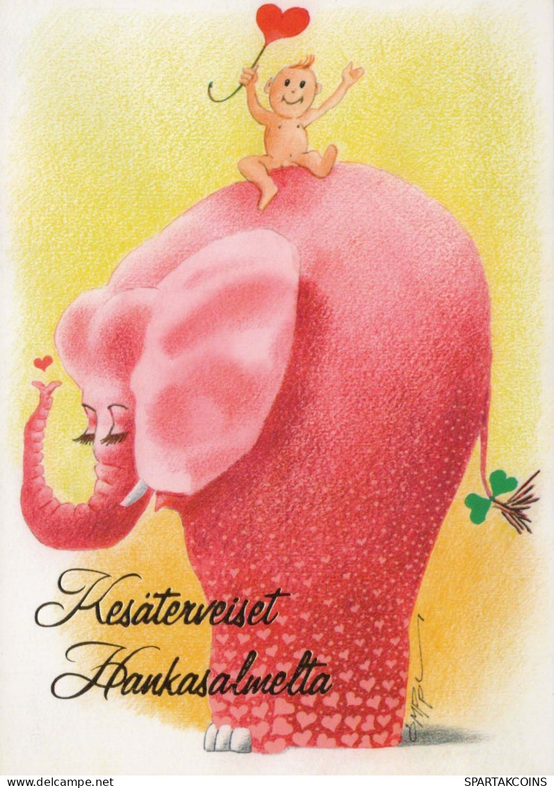 ELEFANTE Animales Vintage Tarjeta Postal CPSM #PBS765.ES - Elephants