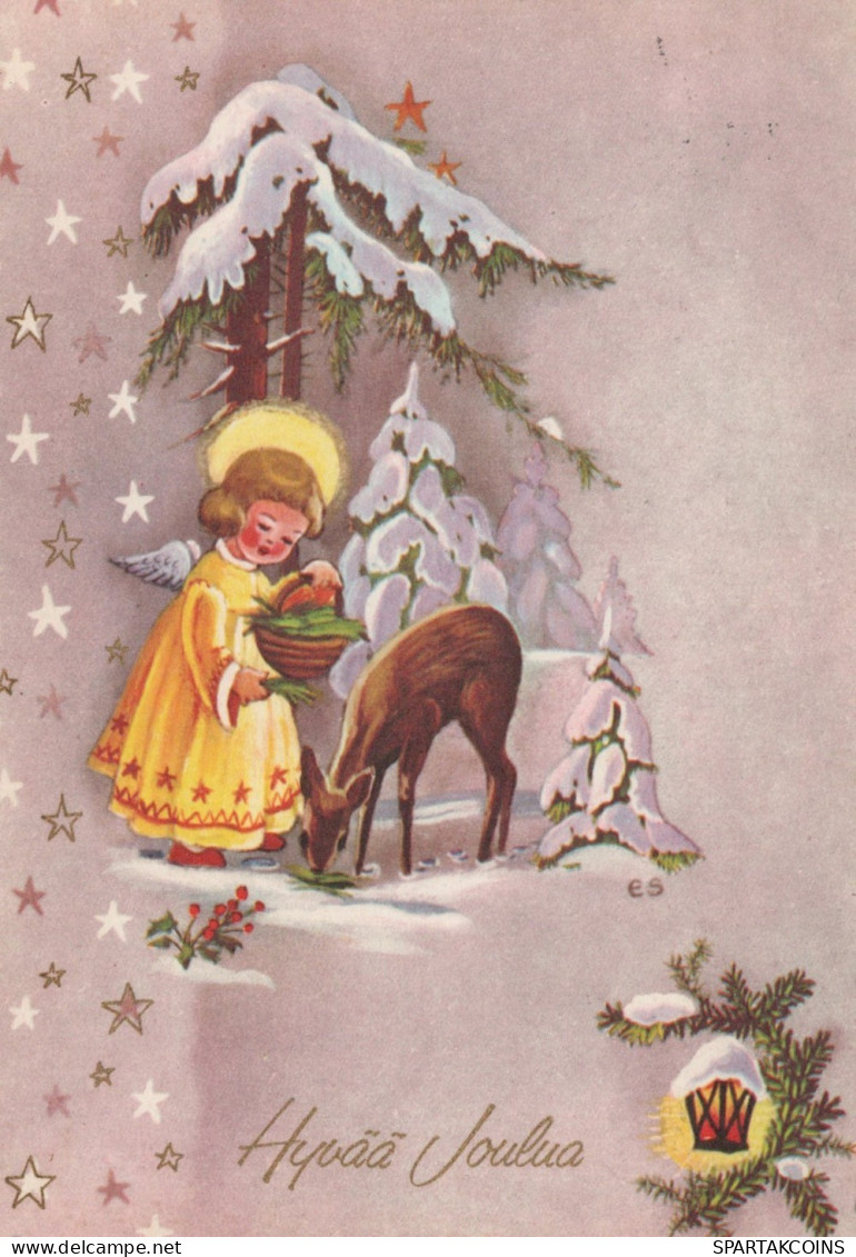 ENGEL WEIHNACHTSFERIEN Feiern & Feste Vintage Ansichtskarte Postkarte CPSM #PAH989.DE - Angeli