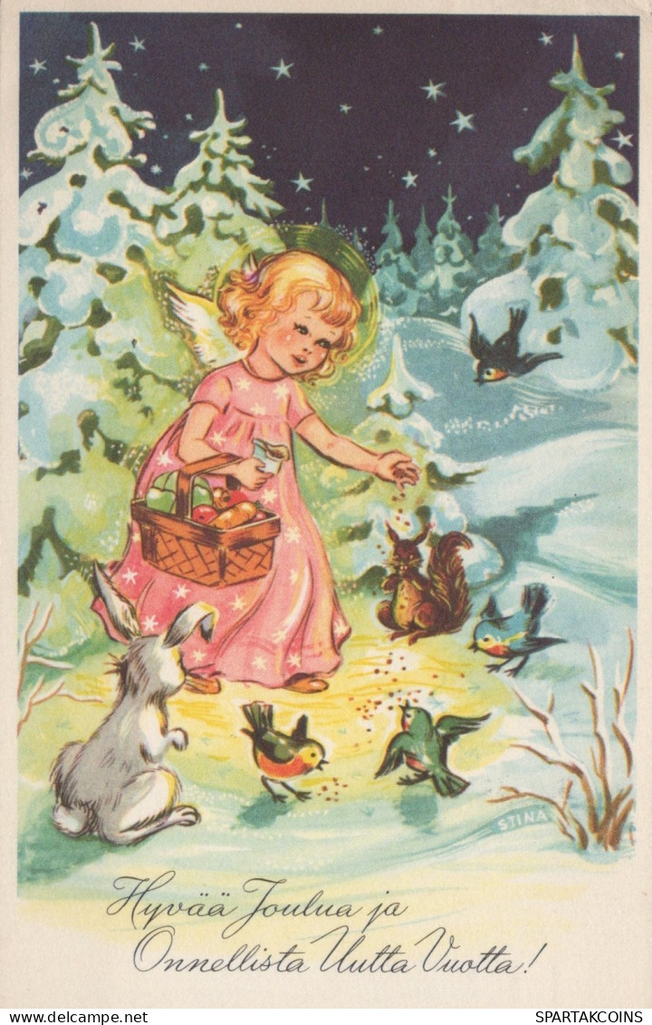 ENGEL WEIHNACHTSFERIEN Vintage Ansichtskarte Postkarte CPSMPF #PAG796.DE - Angeles