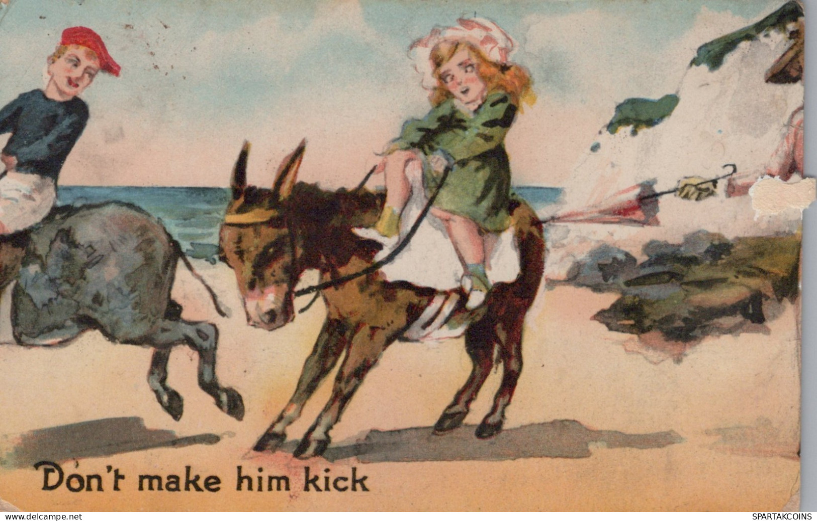 ÂNE Animaux Vintage Antique CPA Carte Postale #PAA119.FR - Donkeys
