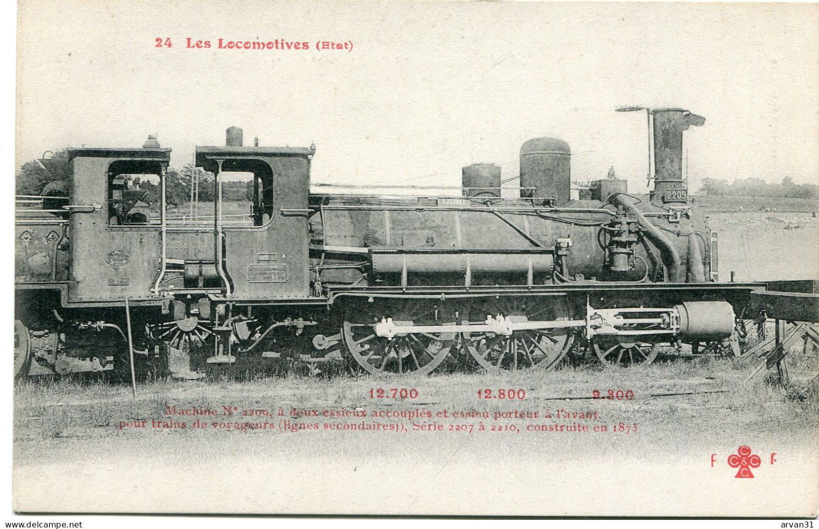 LES LOCOMOTIVES -  E T A T   --  MACHINE  N° 2 209  ==========================> REMISE Et PORT GRATUIT POSSIBLES    - - Eisenbahnen