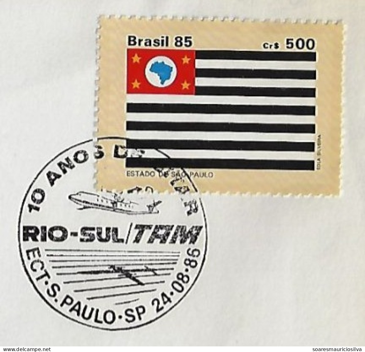 Brazil 1986 Cover Stamp Commemorative Cancel 10 Years SITAR Integrated Regional Air Transport System Rio-Sul TAM Airline - Avions