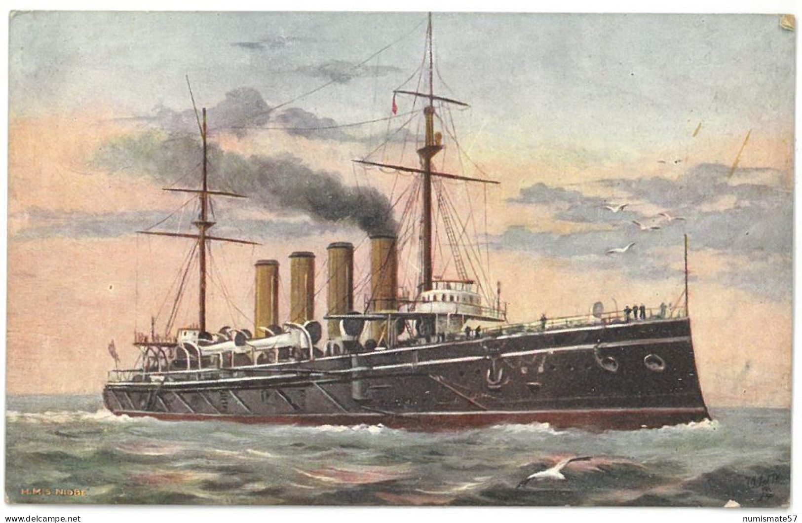 CPA HMS NIOBE - Ed. Raphael Tuck & Sons Oilette - Our Ironclads - Series IV - Guerra