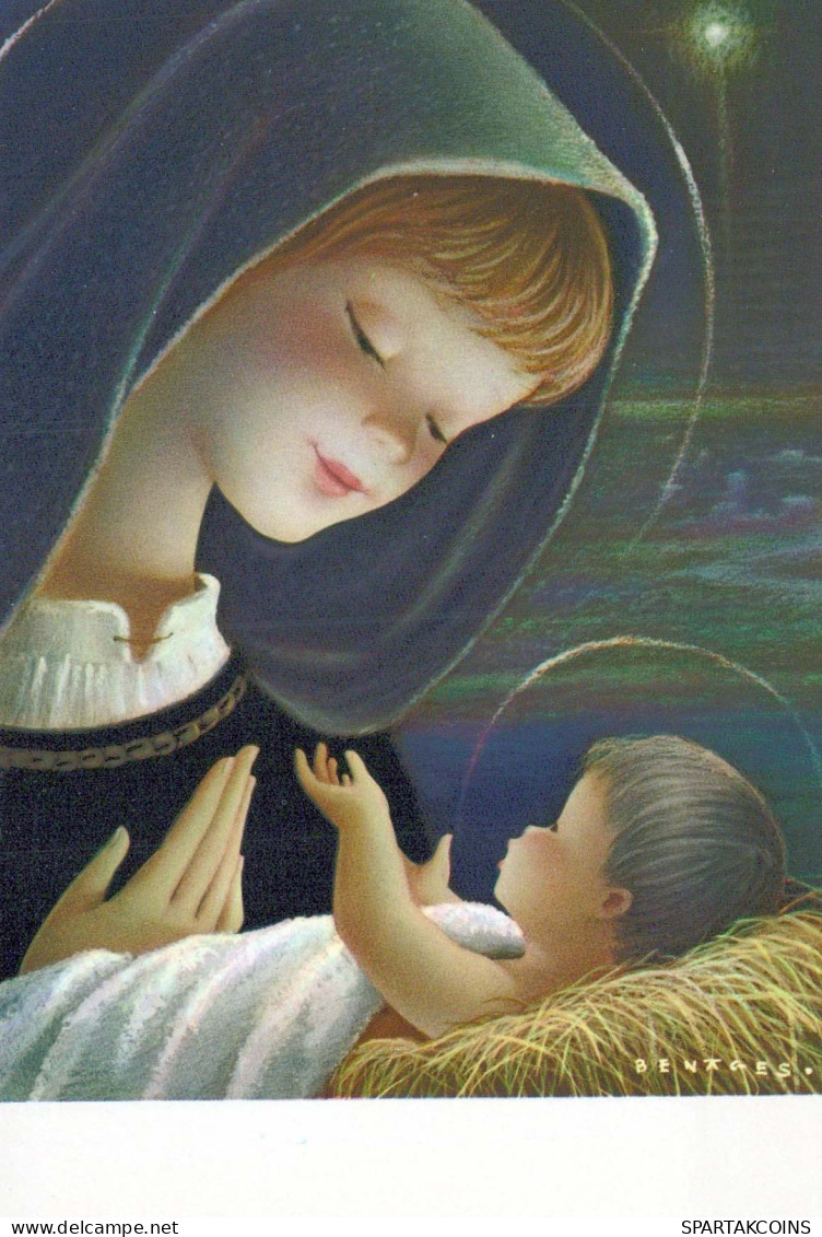 Vierge Marie Madone Bébé JÉSUS Religion Vintage Carte Postale CPSM #PBQ038.FR - Vierge Marie & Madones