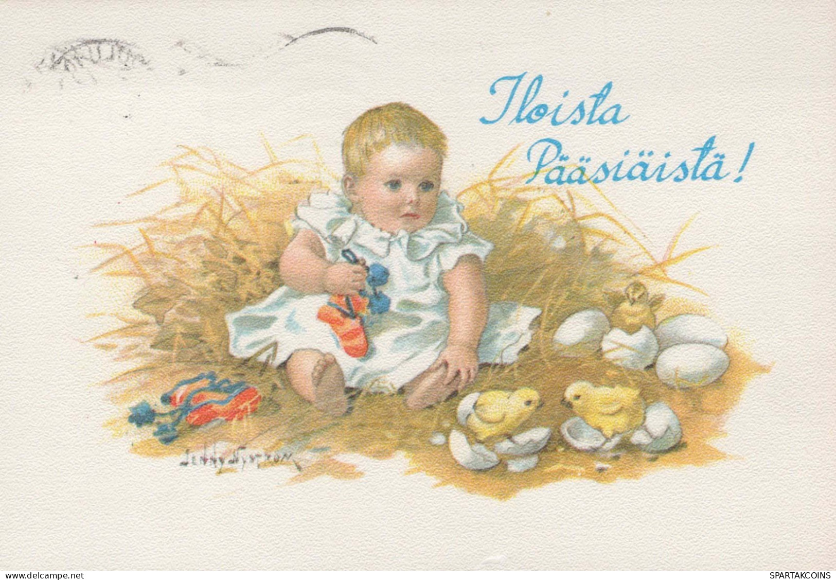 PÂQUES ENFANTS Vintage Carte Postale CPSM #PBO330.FR - Easter