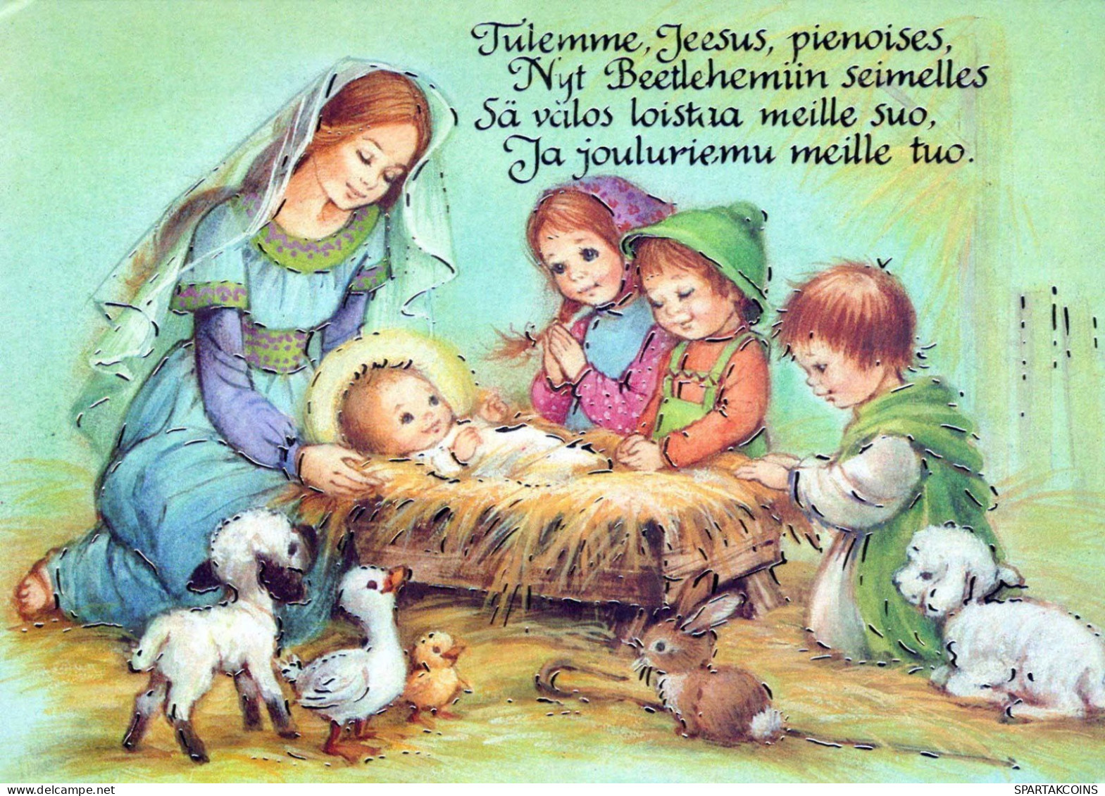 JÉSUS-CHRIST Bébé JÉSUS Noël Vintage Carte Postale CPSM #PBB939.FR - Jesus