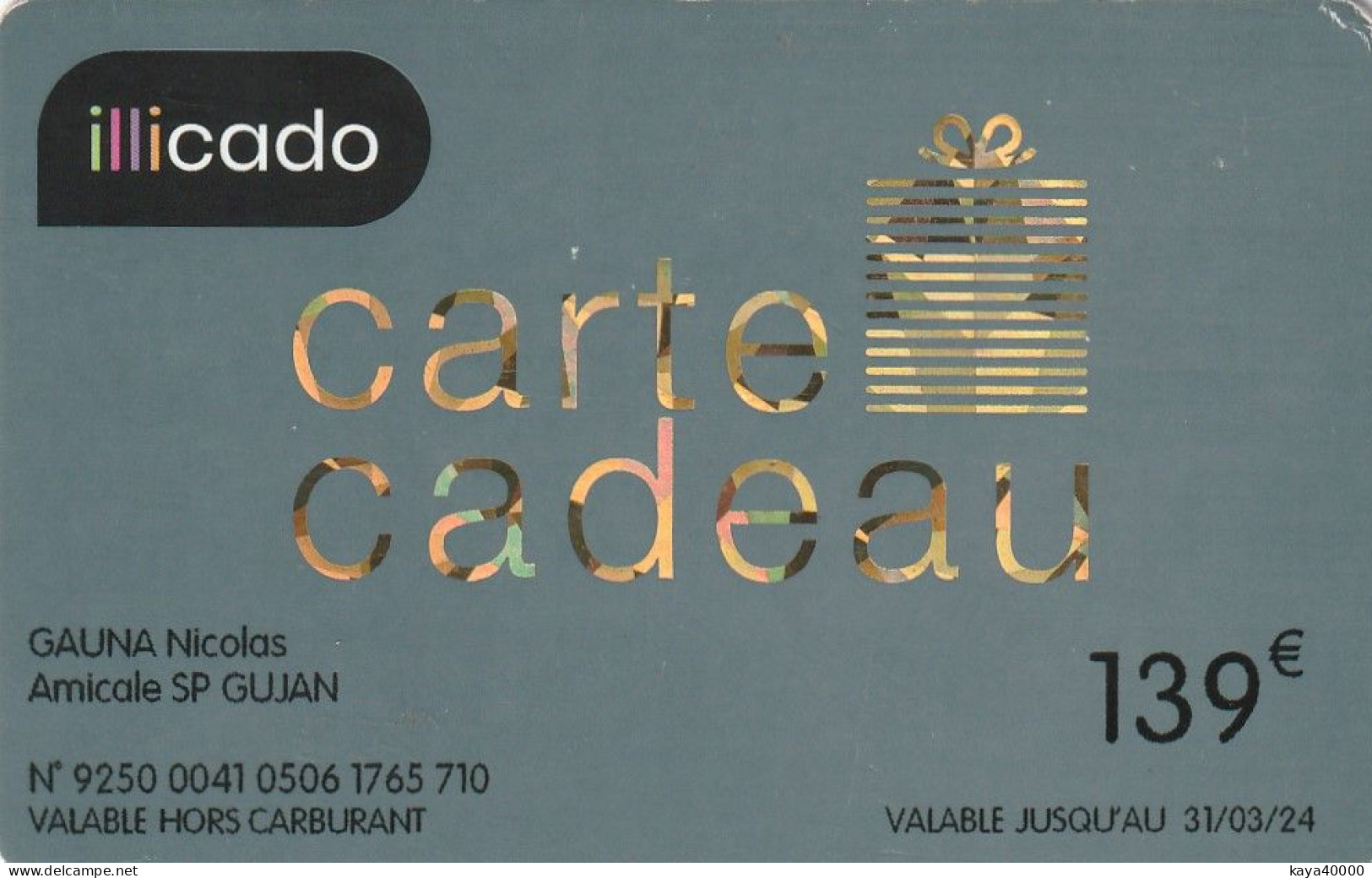 ## Carte  Cadeau ##  ILLICADO  ##    Gift Card, Giftcart, Carta Regalo, Cadeaukaart - Tarjetas De Regalo