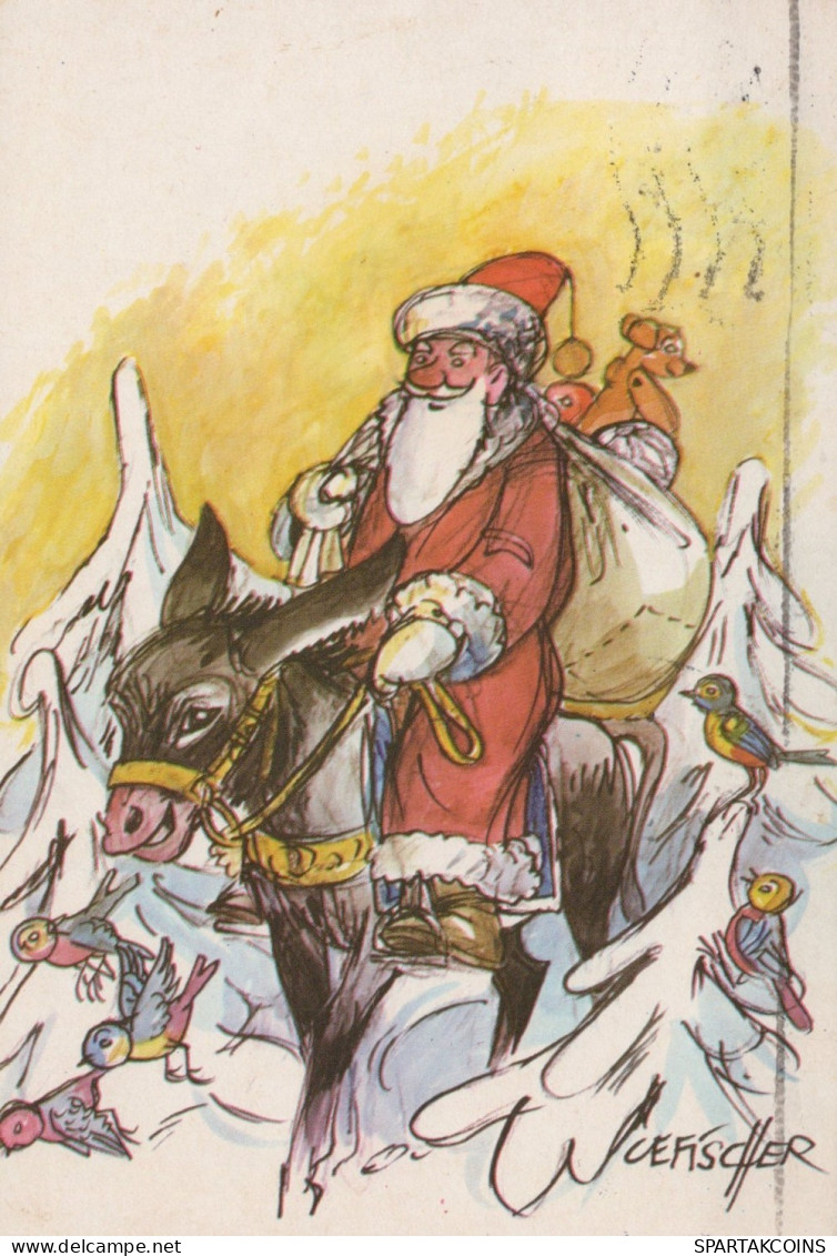 BABBO NATALE Natale Vintage Cartolina CPSM #PAJ920.IT - Santa Claus