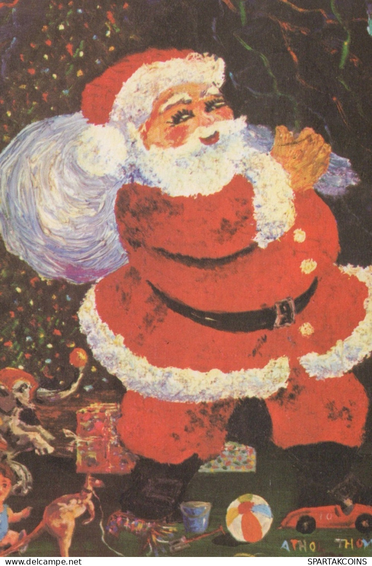 BABBO NATALE Natale Vintage Cartolina CPSM #PAJ710.IT - Santa Claus