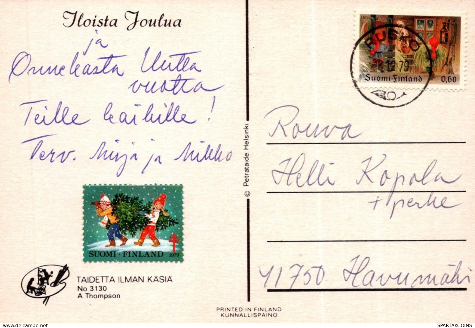 BABBO NATALE Natale Vintage Cartolina CPSM #PAJ710.IT - Santa Claus