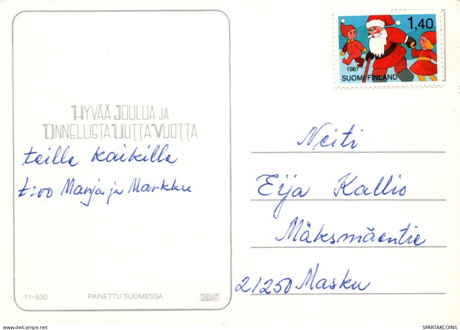 BABBO NATALE Natale Vintage Cartolina CPSM #PAJ642.IT - Santa Claus