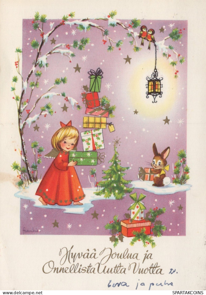 ANGELO Buon Anno Natale Vintage Cartolina CPSM #PAH991.IT - Angeli