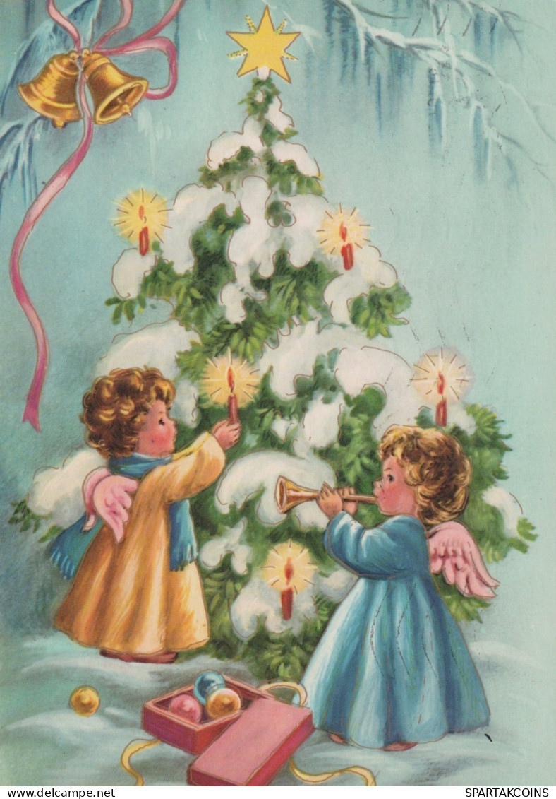 ANGELO Buon Anno Natale Vintage Cartolina CPSM #PAH432.IT - Anges