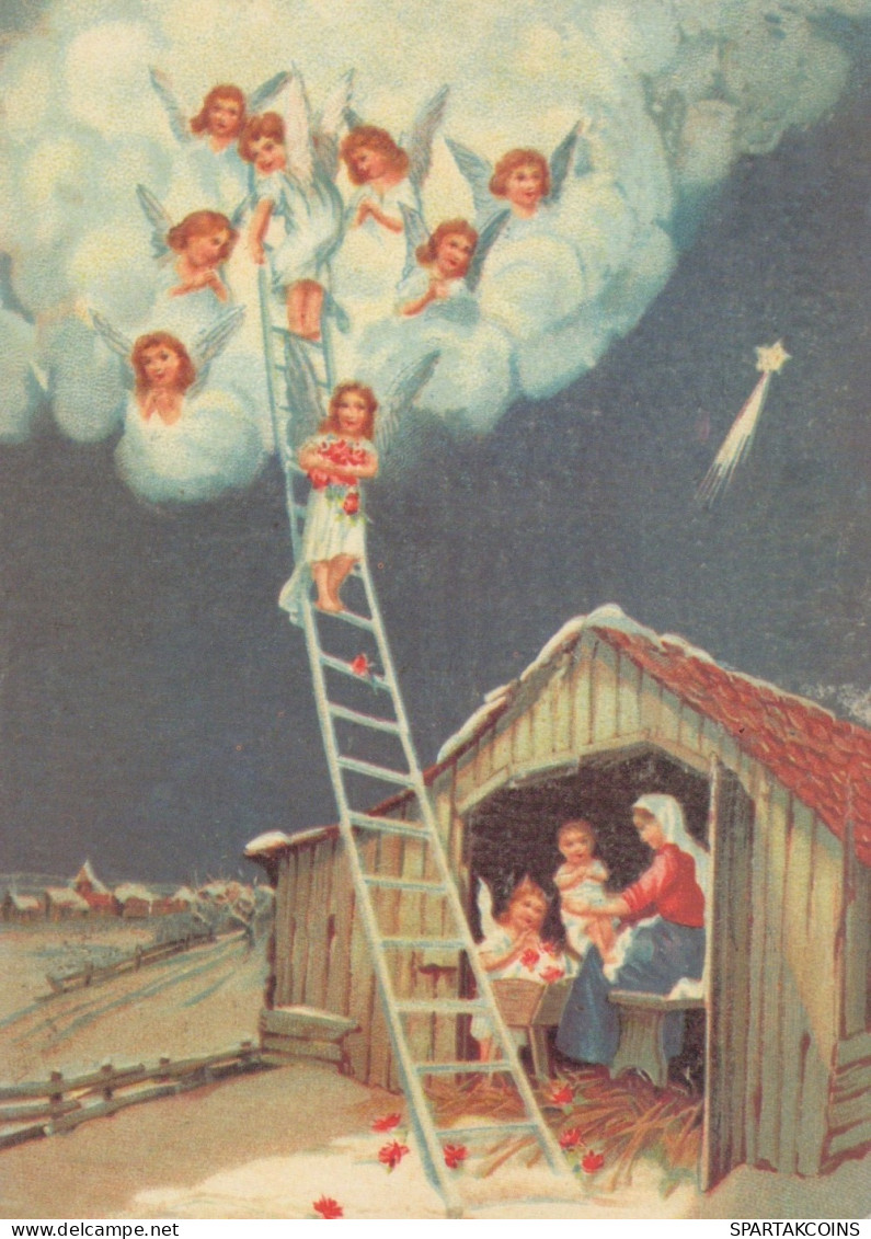 ANGELO Buon Anno Natale Vintage Cartolina CPSM #PAH797.IT - Engelen