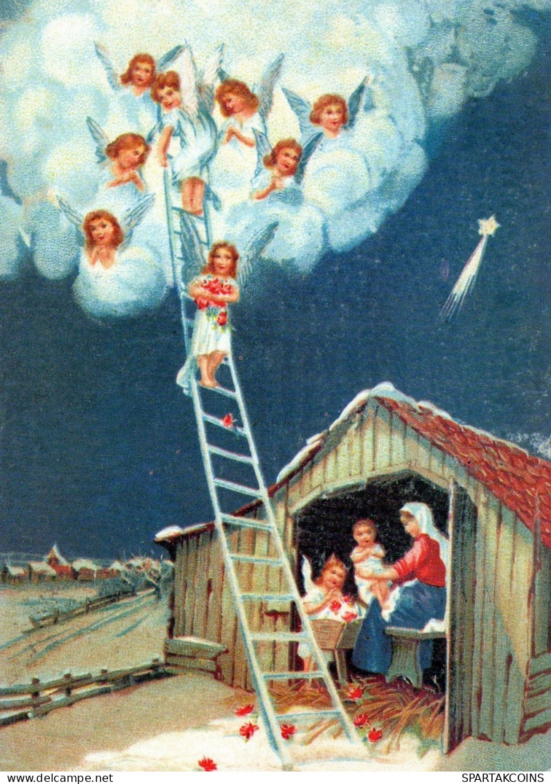 ANGELO Buon Anno Natale Vintage Cartolina CPSM #PAH797.IT - Angeles