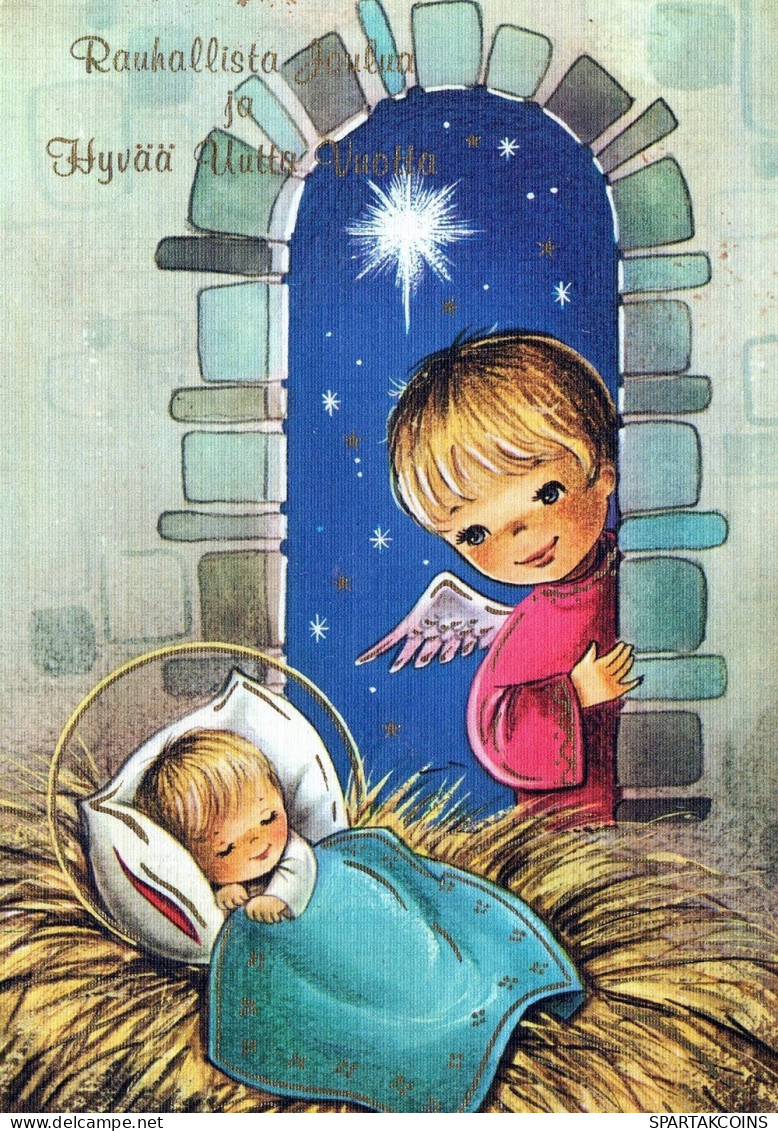 ANGELO Buon Anno Natale Vintage Cartolina CPSM #PAH736.IT - Angeles