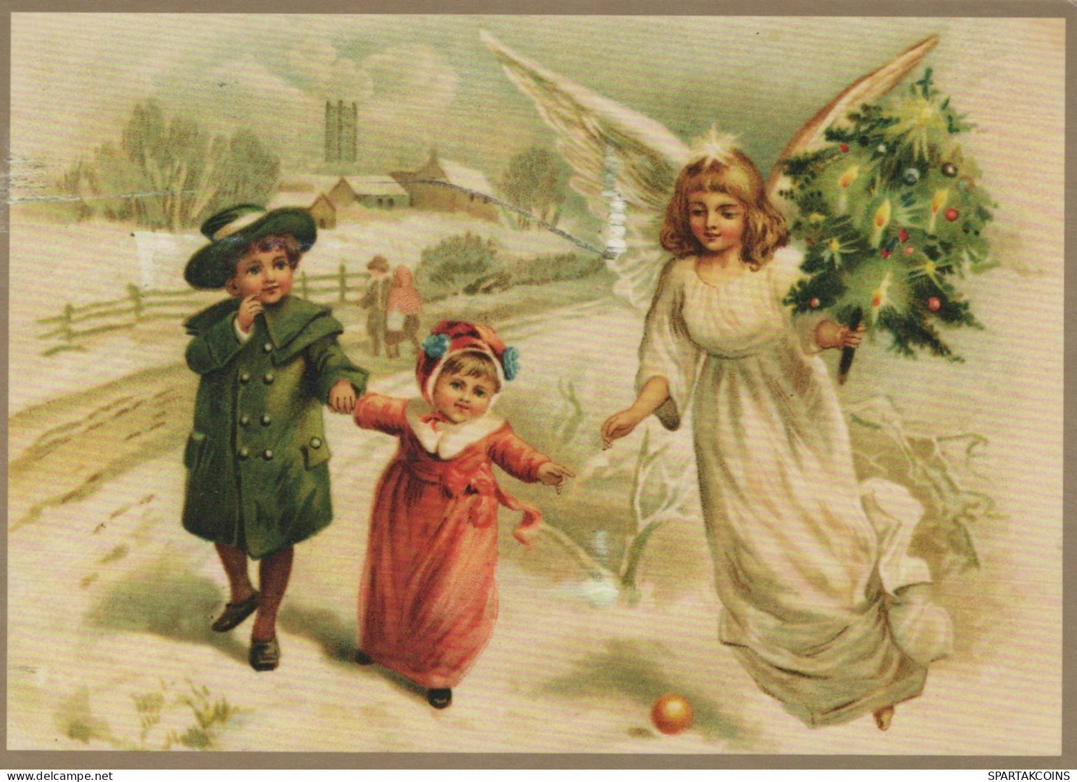 ANGELO Buon Anno Natale Vintage Cartolina CPSM #PAH494.IT - Engelen