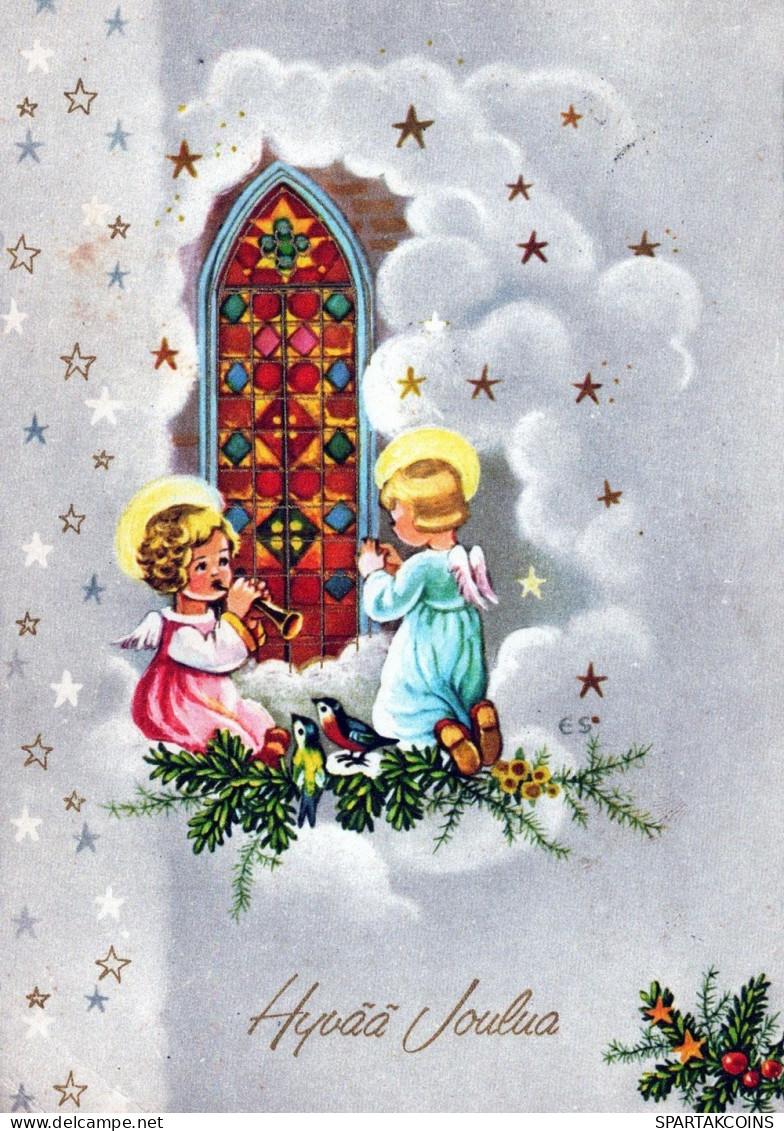 ANGELO Buon Anno Natale Vintage Cartolina CPSM #PAH108.IT - Angels