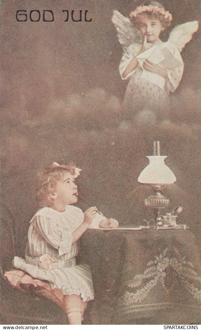 ANGELO Buon Anno Natale Vintage Cartolina CPSMPF #PAG734.IT - Angels
