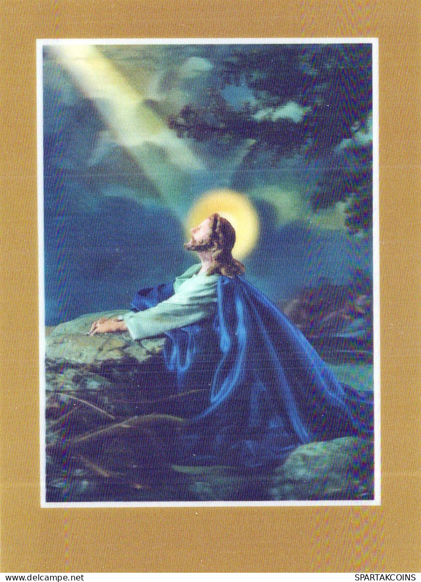 JESUS CHRISTUS Christentum Religion LENTICULAR 3D Vintage Ansichtskarte Postkarte CPSM #PAZ002.DE - Jésus