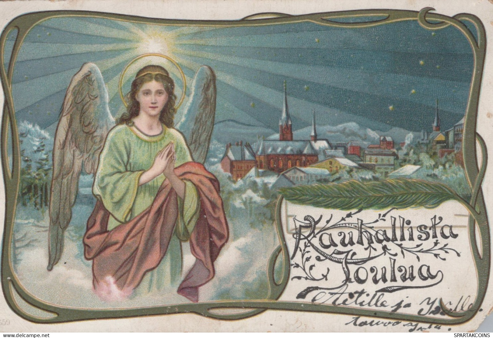 1901 ENGEL WEIHNACHTSFERIEN Vintage Antike Alte Postkarte CPA #PAG663.DE - Angeli