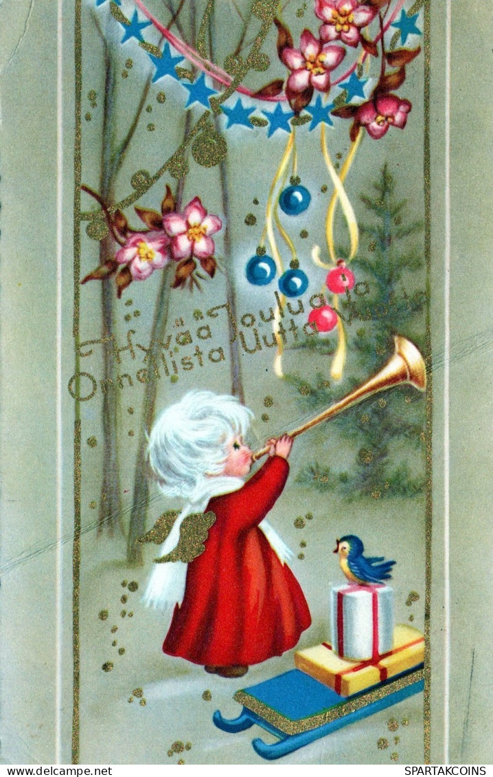 ANGELO Buon Anno Natale Vintage Cartolina CPSMPF #PAG797.IT - Angeles