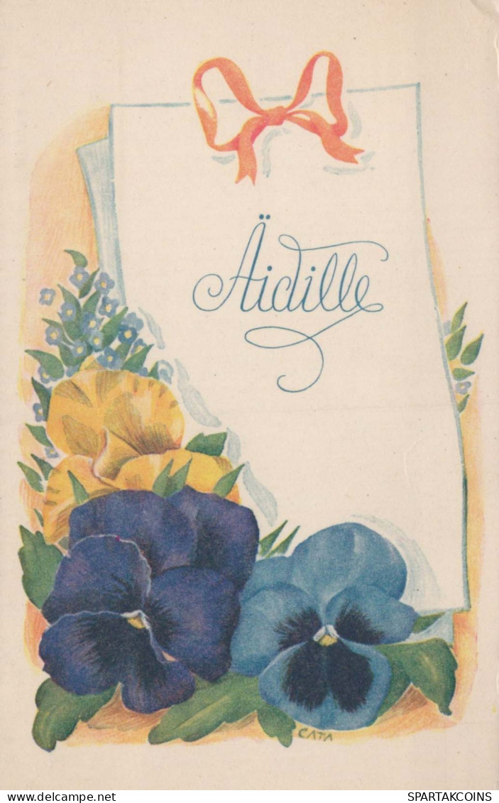 FLOWERS Vintage Ansichtskarte Postkarte CPA #PKE597.DE - Flowers