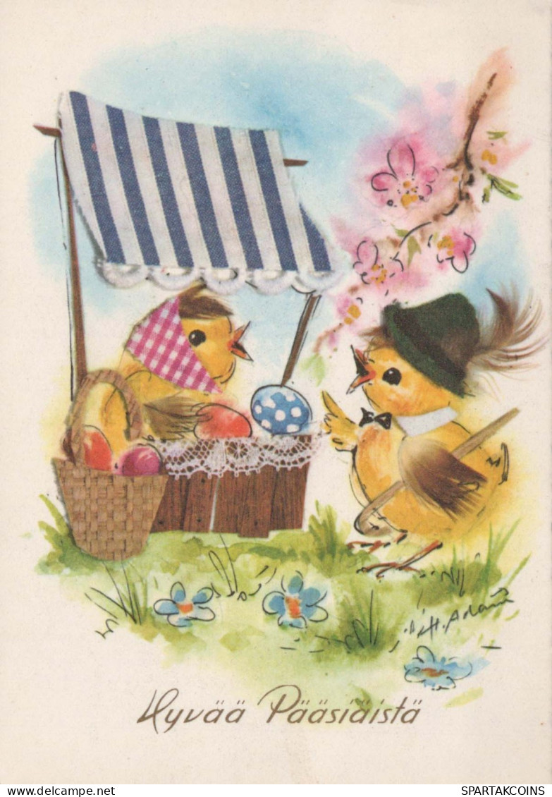 OSTERN HUHN EI Vintage Ansichtskarte Postkarte CPSM #PBP211.DE - Pâques