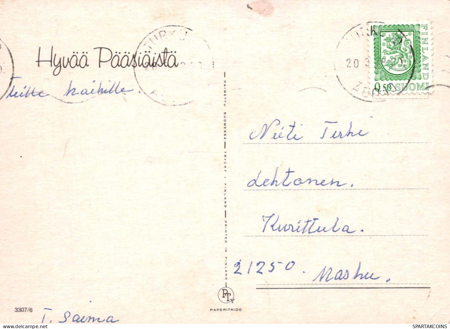 OSTERN HUHN EI Vintage Ansichtskarte Postkarte CPSM #PBO898.DE - Pâques