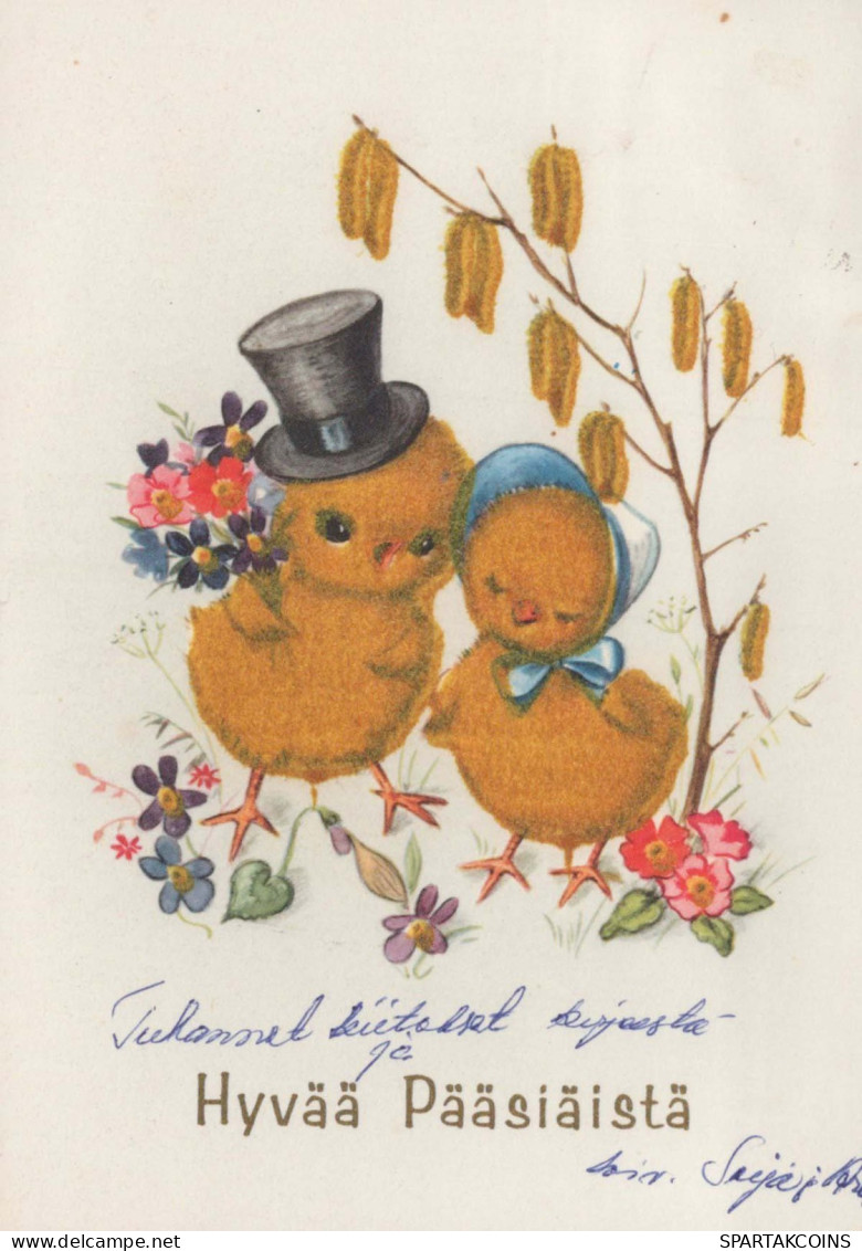 OSTERN HUHN EI Vintage Ansichtskarte Postkarte CPSM #PBO770.DE - Easter
