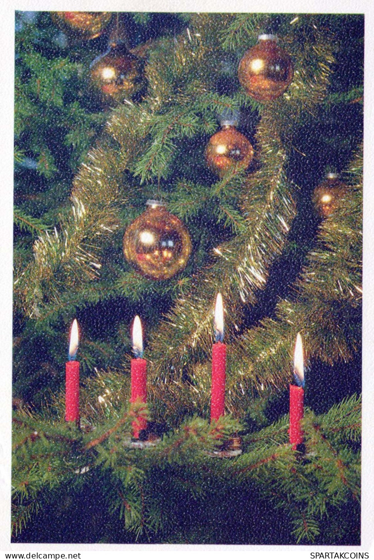 Neujahr Weihnachten KERZE Vintage Ansichtskarte Postkarte CPSM #PBO015.DE - Nouvel An