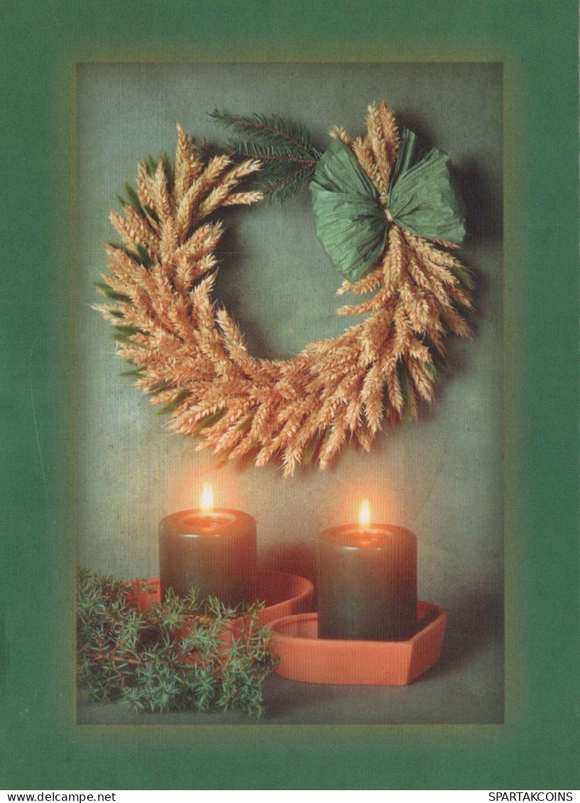 Neujahr Weihnachten KERZE Vintage Ansichtskarte Postkarte CPSM #PBN711.DE - Nouvel An