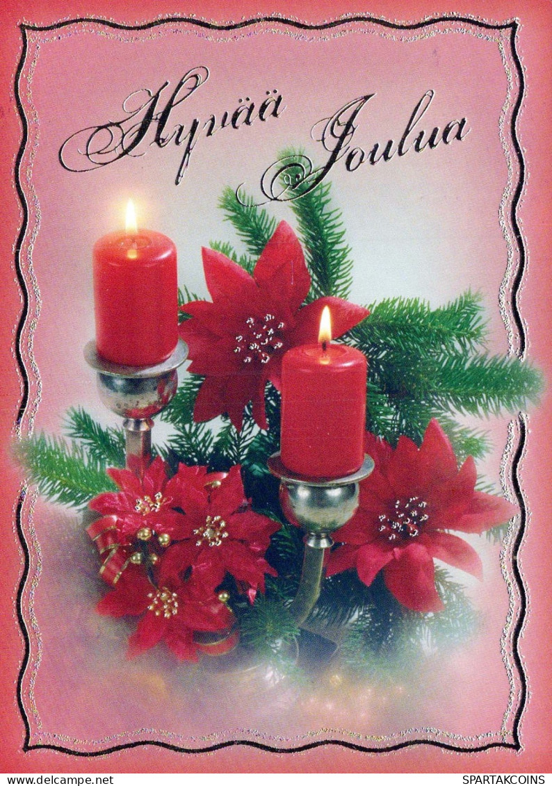 Neujahr Weihnachten KERZE Vintage Ansichtskarte Postkarte CPSM #PBN832.DE - Nouvel An