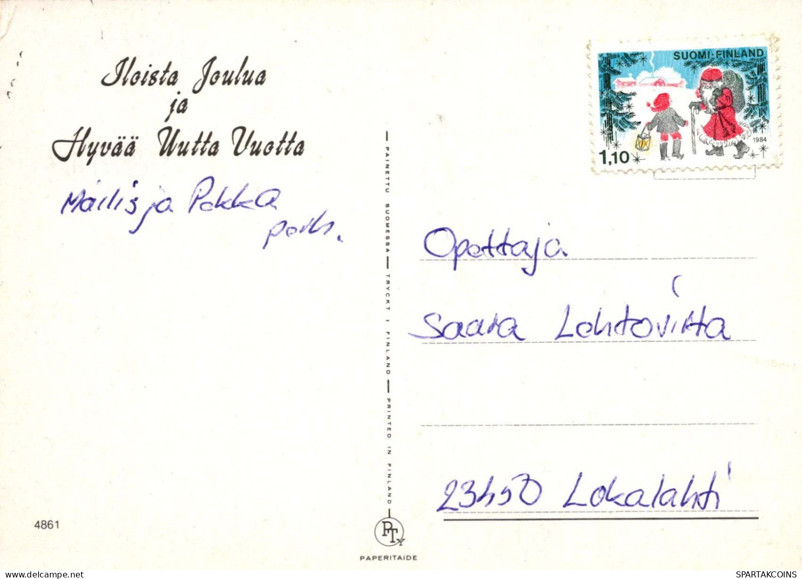Neujahr Weihnachten KERZE Vintage Ansichtskarte Postkarte CPSM #PBN651.DE - Nouvel An