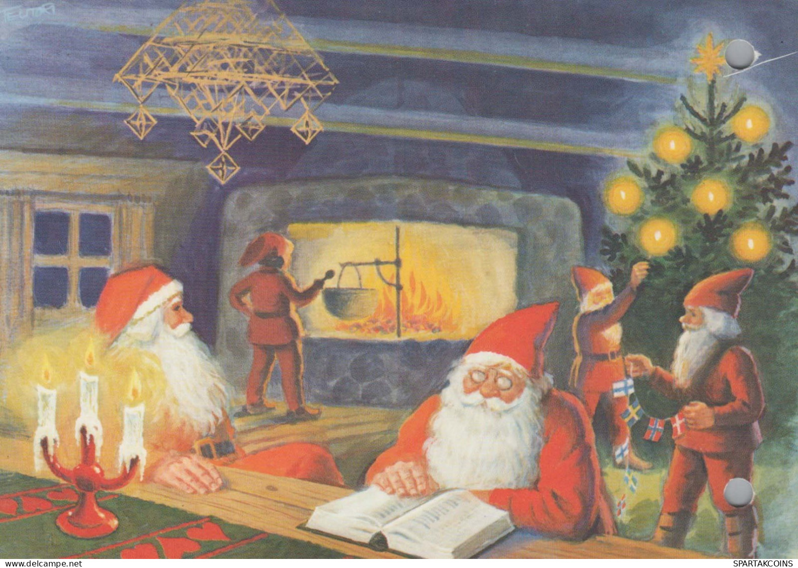 Neujahr Weihnachten GNOME Vintage Ansichtskarte Postkarte CPSM #PBL953.DE - Nouvel An