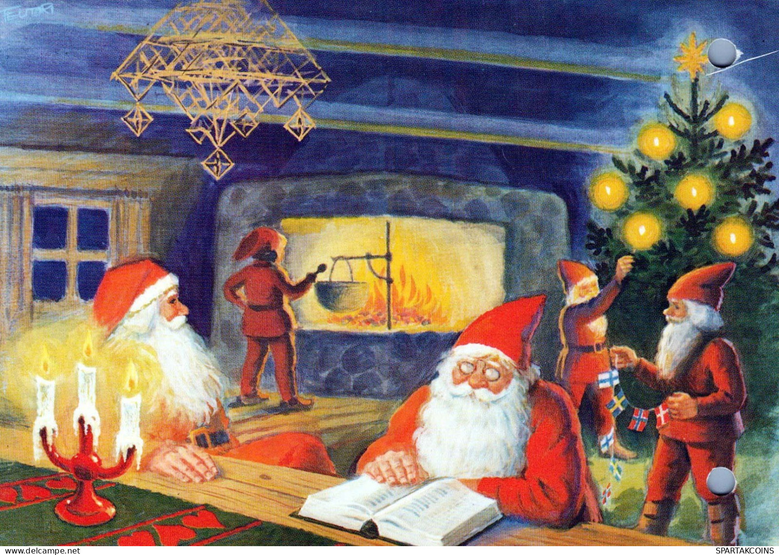 Neujahr Weihnachten GNOME Vintage Ansichtskarte Postkarte CPSM #PBL953.DE - Nouvel An